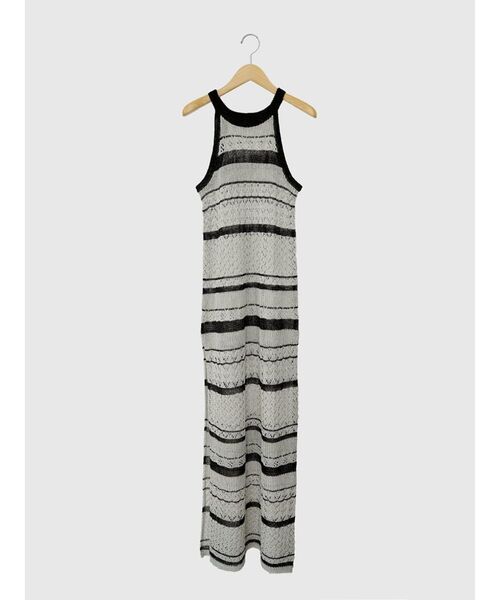 FIKA.(フィーカ)の「Striped mesh knit onepiece(ワンピース・レディース・シルバー/ベージュ・FREE)」の16枚目の写真