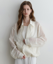 rainy summer button kara blouson (ivory)