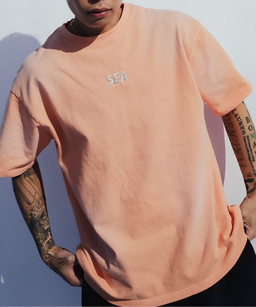 WIND AND SEA(ウィンダンシー)の「SULFUR DYEING LOGO S/S TEE(Tシャツ/カットソー・メンズ・サックスブルー/パープル/ブラウン/ミント/オレンジ/ブラック・X-LARGE/MEDIUM/LARGE/SMALL)」の6枚目の写真