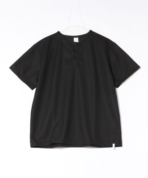 minius(ミニウス)の「ヘンリーネック半袖カットソー ボタン付き メンズ(Tシャツ/カットソー・メンズ・ブラック/ホワイト・MEDIUM/LARGE)」の5枚目の写真