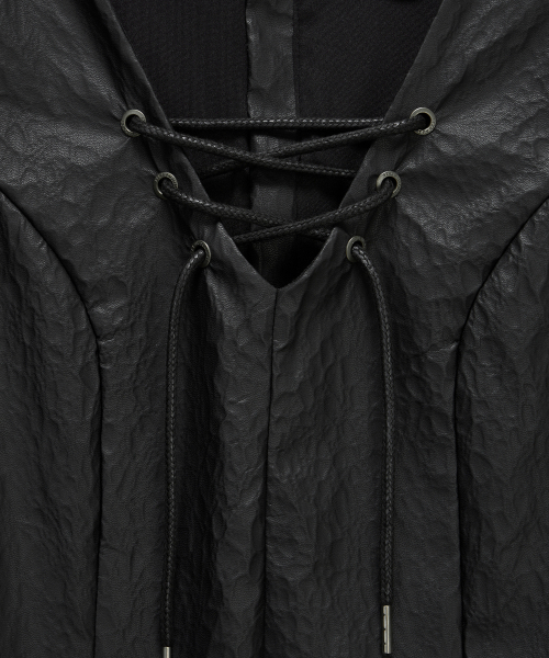 ETRE AU SOMMET(エトレオソメ)の「Corset Panel Leather One-Piece (Black)(ワンピース・レディース・ブラック・MEDIUM/SMALL)」の7枚目の写真
