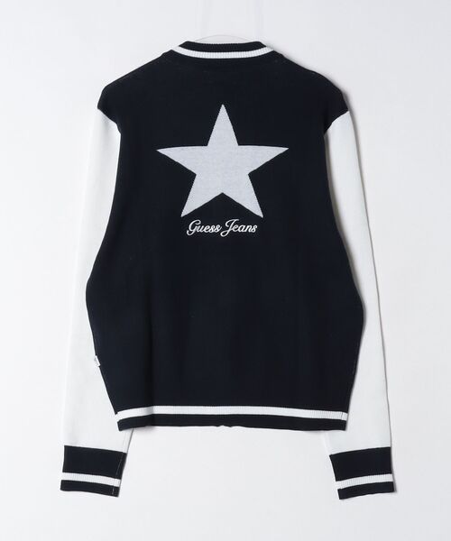 GUESS JEANS(ゲスジーンズ)の「GUESS JEANS Star Bomber Sweat スタジャン アウター ジャケット(スタジャン・メンズ・ネイビー・LARGE/MEDIUM/SMALL/XX-LARGE/X-LARGE)」の6枚目の写真