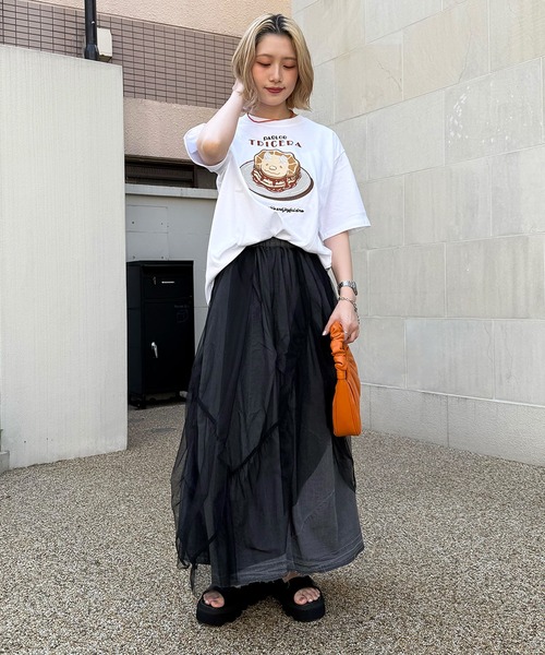 DOUBLE NAME（ダブルネーム）の「デニム×チュールボリュームスカート（デニムスカート・レディース・インディゴブルー/ブラック系その他・FREE）」の13枚目の写真