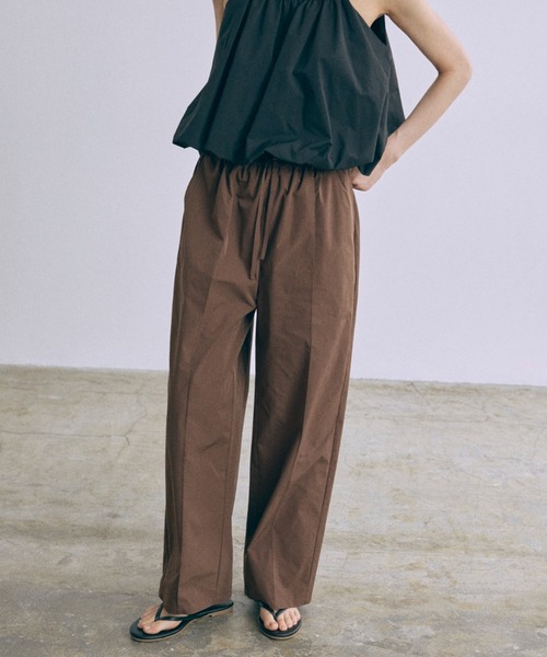 EN NEUME(エンノイム)の「Water-Repellent Pintuck Wide Pants(その他パンツ・レディース・アイボリー/ブラック/ブラウン・FREE)」の1枚目の写真