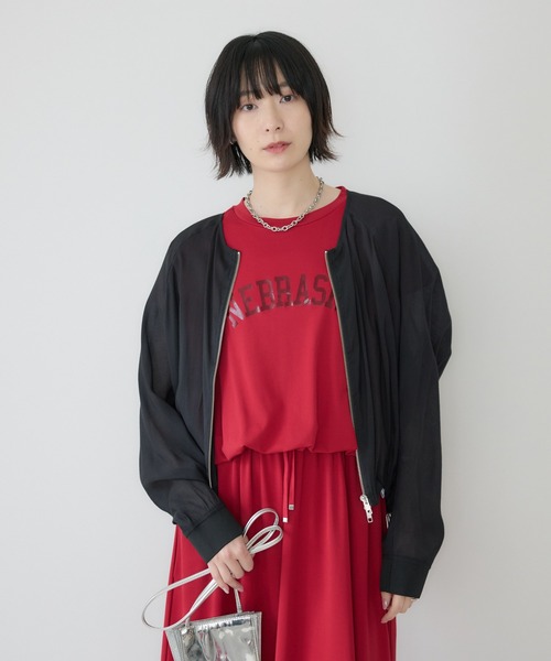 Paradise Picnic(パラダイスピクニック)の「SUGAR ROSE ドロストシアーWジップブルゾン(ブルゾン・レディース・グレー/ブラック/ホワイト・FREE)」の20枚目の写真