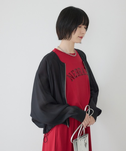 Paradise Picnic(パラダイスピクニック)の「SUGAR ROSE ドロストシアーWジップブルゾン(ブルゾン・レディース・グレー/ブラック/ホワイト・FREE)」の22枚目の写真