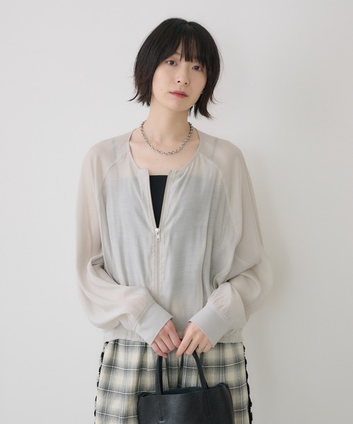 Paradise Picnic(パラダイスピクニック)の「SUGAR ROSE ドロストシアーWジップブルゾン(ブルゾン・レディース・グレー/ブラック/ホワイト・FREE)」の18枚目の写真
