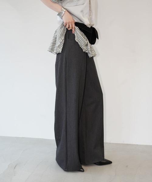 chuclla(チュクラ)の「ワイドストレートスラックス chw26s333(その他パンツ・レディース・グレー/ブラック・L/S/M)」の4枚目の写真