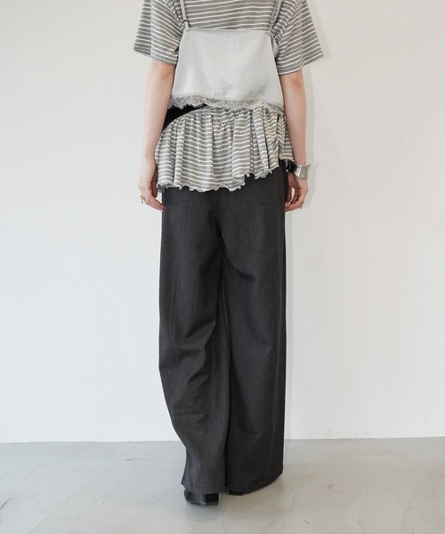 chuclla(チュクラ)の「ワイドストレートスラックス chw26s333(その他パンツ・レディース・グレー/ブラック・L/S/M)」の6枚目の写真