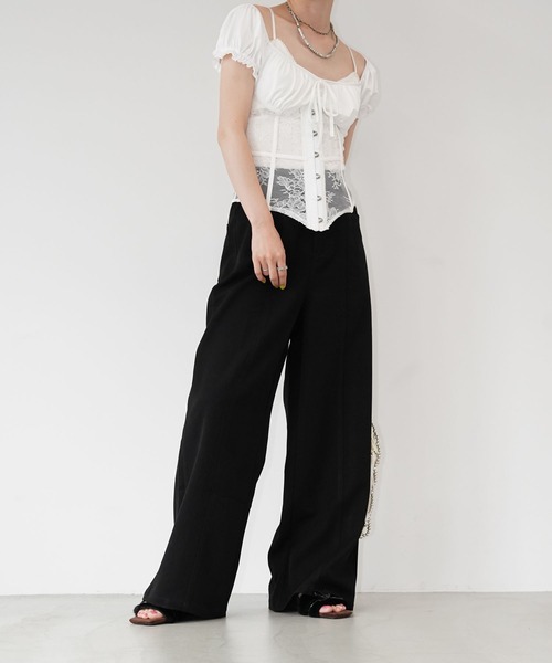 chuclla(チュクラ)の「ワイドストレートスラックス chw26s333(その他パンツ・レディース・グレー/ブラック・L/S/M)」の10枚目の写真