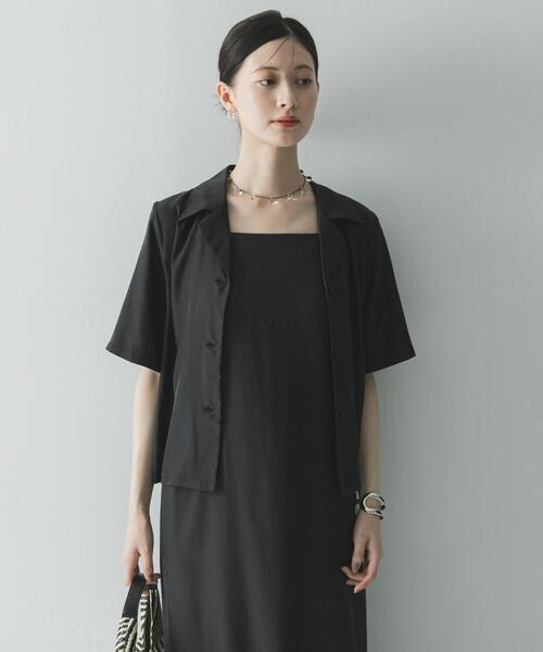 URBAN RESEARCH(アーバンリサーチ)の「『接触冷感』キュプラショートシャツ(シャツ/ブラウス・レディース・ブラック/ブラウン・FREE)」の1枚目の写真
