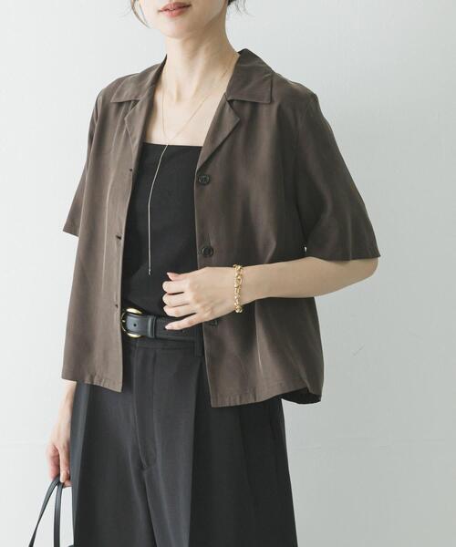 URBAN RESEARCH(アーバンリサーチ)の「『接触冷感』キュプラショートシャツ(シャツ/ブラウス・レディース・ブラック/ブラウン・FREE)」の16枚目の写真