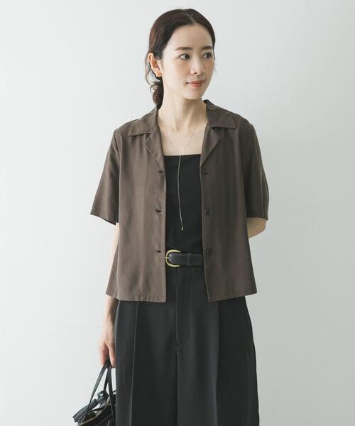 URBAN RESEARCH(アーバンリサーチ)の「『接触冷感』キュプラショートシャツ(シャツ/ブラウス・レディース・ブラック/ブラウン・FREE)」の15枚目の写真