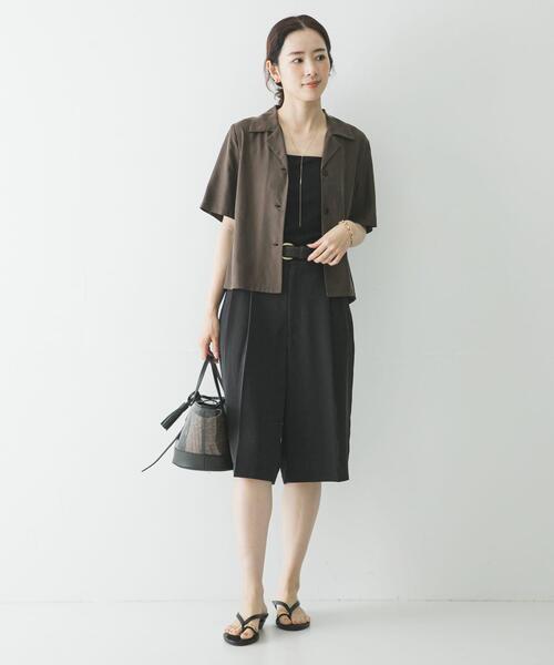 URBAN RESEARCH(アーバンリサーチ)の「『接触冷感』キュプラショートシャツ(シャツ/ブラウス・レディース・ブラック/ブラウン・FREE)」の12枚目の写真