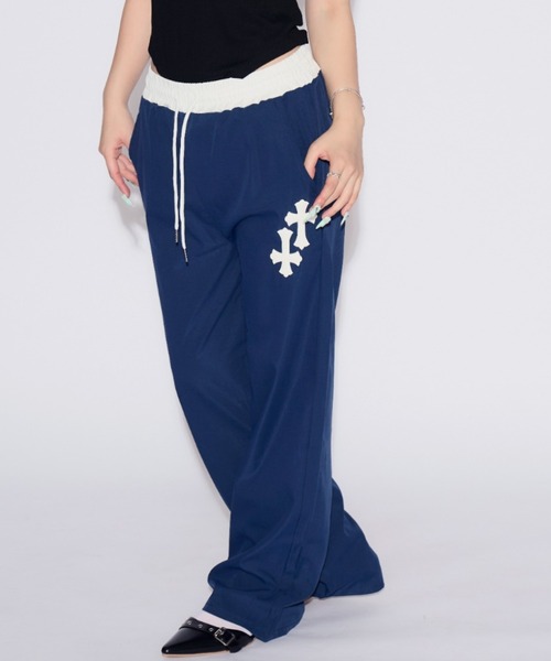 tinkerend(ティンカーエンド)の「Double-waist Nylon Wide Pants / ダブルウエストナイロンワイドパンツ(スウェットパンツ・レディース・ブラック/ネイビー・1/2)」の21枚目の写真