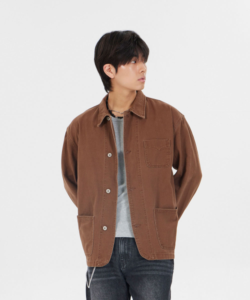 MAKEITTO(メイキット)の「コットンワークジャケット_ブラウン(デニムジャケット・メンズ・ブラウン・FREE)」の1枚目の写真