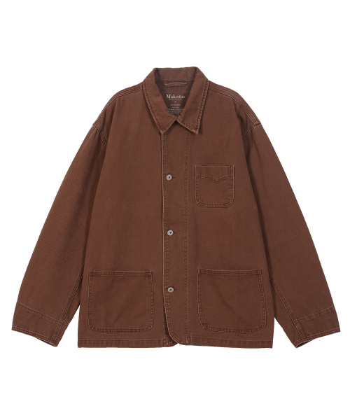 MAKEITTO(メイキット)の「コットンワークジャケット_ブラウン(デニムジャケット・メンズ・ブラウン・FREE)」の3枚目の写真