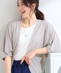 【UV/体型カバー】冷房や朝晩の冷え込み対策にも さらとろ5分袖カーディガン