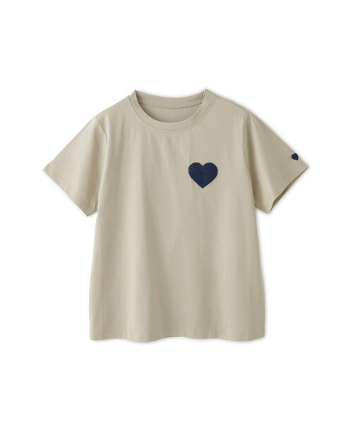 Jayro（ジャイロ）の「ハートマークTシャツ（Tシャツ/カットソー・レディース・ブルー/ピンク系その他2/ベージュ/ホワイト系その他/ブラック・M）」の3枚目の写真