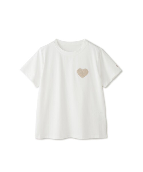 Jayro（ジャイロ）の「ハートマークTシャツ（Tシャツ/カットソー・レディース・ブルー/ピンク系その他2/ベージュ/ホワイト系その他/ブラック・M）」の2枚目の写真