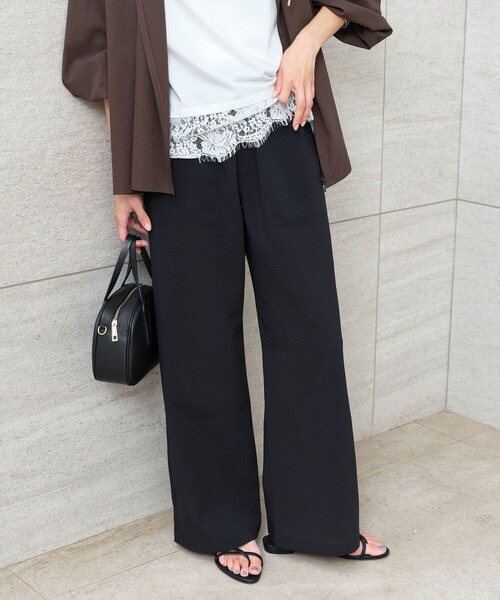 green label relaxing（グリーンレーベルリラクシング）の「［size SHORT/TALLあり］ドライ イージー パンツ（その他パンツ・レディース・ブラック/ライトグレー/モカ・34/36/38/40/TALL/SHORT）」の2枚目の写真