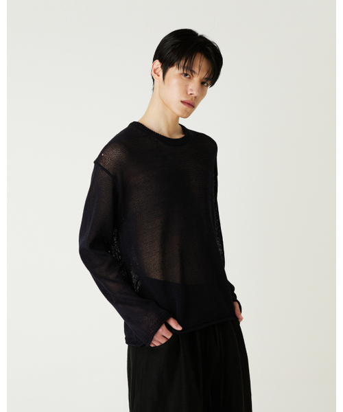 THEENDQUESTION(ジエンドクエスチョン)の「Linen blend crewneck knit top / BLACK(ニット/セーター・レディース・その他・FREE)」の9枚目の写真
