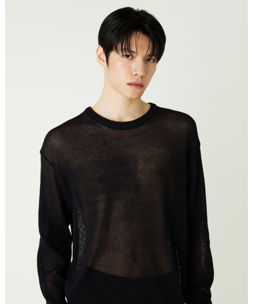 THEENDQUESTION(ジエンドクエスチョン)の「Linen blend crewneck knit top / BLACK(ニット/セーター・レディース・その他・FREE)」の10枚目の写真