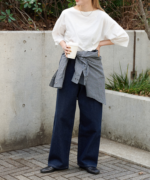 OUTDOOR PRODUCTS(アウトドアプロダクツ)の「追加 スラブテンジク 五分袖 TEE(Tシャツ/カットソー・レディース・ブラウン/ブラック/ホワイト・FREE)」の14枚目の写真