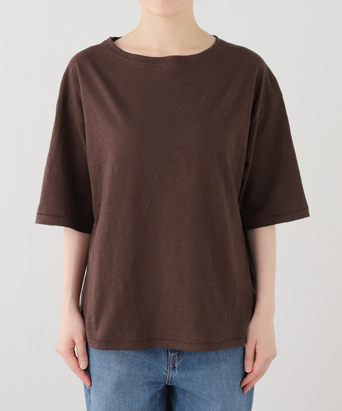 OUTDOOR PRODUCTS(アウトドアプロダクツ)の「追加 スラブテンジク 五分袖 TEE(Tシャツ/カットソー・レディース・ブラウン/ブラック/ホワイト・FREE)」の22枚目の写真