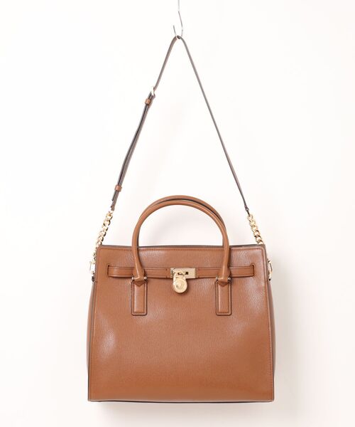 MICHAEL KORS（マイケルコース）の「HAMILTON MODERNE レザー サッチェル ラージ（ハンドバッグ・レディース・ブラウン系・FREE）」の4枚目の写真