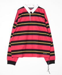 BOXY 3 COLOR STRIPED RUGGER LS SHIRT