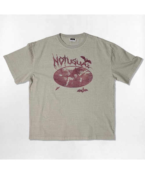 NOTUSUAL(ノットユージュアル)の「バンピールオーバーサイズピグメント半袖Tシャツ5カラー(Tシャツ/カットソー・レディース・チャコールグレー/チャコール/グリーン/スカイブルー/グレイッシュベージュ・MEDIUM/X-LARGE/LARGE/SMALL)」の3枚目の写真