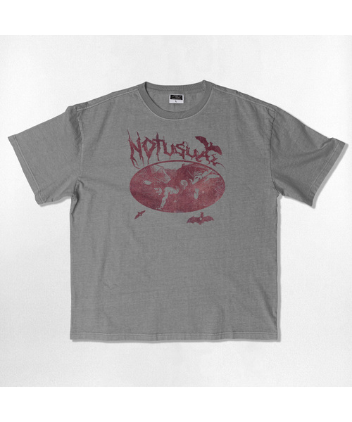 NOTUSUAL(ノットユージュアル)の「バンピールオーバーサイズピグメント半袖Tシャツ5カラー(Tシャツ/カットソー・レディース・チャコールグレー/チャコール/グリーン/スカイブルー/グレイッシュベージュ・MEDIUM/X-LARGE/LARGE/SMALL)」の2枚目の写真