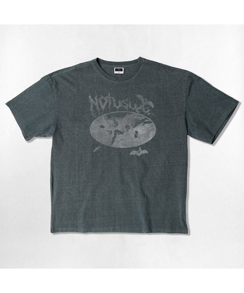 NOTUSUAL(ノットユージュアル)の「バンピールオーバーサイズピグメント半袖Tシャツ5カラー(Tシャツ/カットソー・レディース・チャコールグレー/チャコール/グリーン/スカイブルー/グレイッシュベージュ・MEDIUM/X-LARGE/LARGE/SMALL)」の4枚目の写真