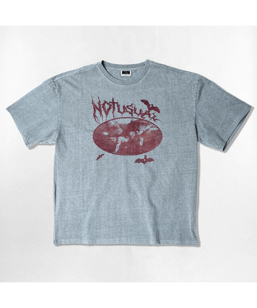 NOTUSUAL(ノットユージュアル)の「バンピールオーバーサイズピグメント半袖Tシャツ5カラー(Tシャツ/カットソー・レディース・チャコールグレー/チャコール/グリーン/スカイブルー/グレイッシュベージュ・MEDIUM/X-LARGE/LARGE/SMALL)」の5枚目の写真