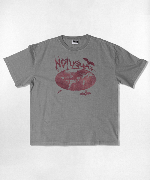 NOTUSUAL(ノットユージュアル)の「バンピールオーバーサイズピグメント半袖Tシャツ5カラー(Tシャツ/カットソー・レディース・チャコールグレー/チャコール/グリーン/スカイブルー/グレイッシュベージュ・MEDIUM/X-LARGE/LARGE/SMALL)」の10枚目の写真