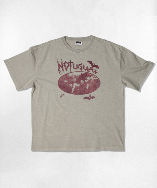 NOTUSUAL(ノットユージュアル)の「バンピールオーバーサイズピグメント半袖Tシャツ5カラー(Tシャツ/カットソー・レディース・チャコールグレー/チャコール/グリーン/スカイブルー/グレイッシュベージュ・MEDIUM/X-LARGE/LARGE/SMALL)」の12枚目の写真
