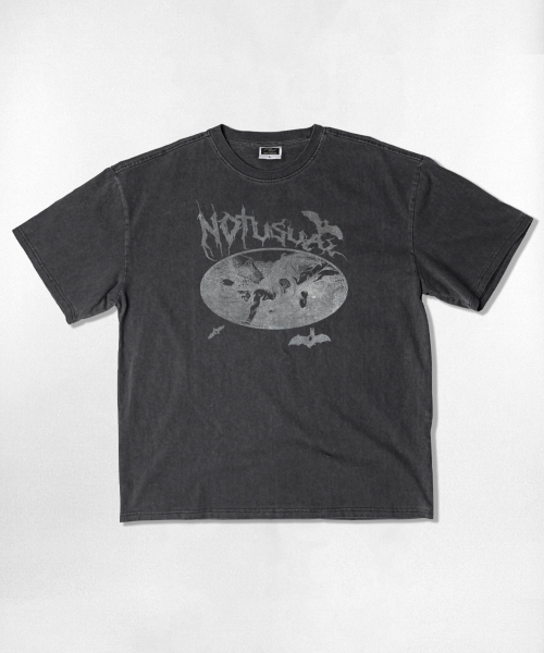 NOTUSUAL(ノットユージュアル)の「バンピールオーバーサイズピグメント半袖Tシャツ5カラー(Tシャツ/カットソー・レディース・チャコールグレー/チャコール/グリーン/スカイブルー/グレイッシュベージュ・MEDIUM/X-LARGE/LARGE/SMALL)」の14枚目の写真