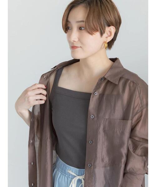 Te chichi(テチチ)の「【接触冷感】前後2WAYヘンリーネックスクエアタンク(タンクトップ・レディース・ボルドー/ブラック/オフホワイト/チャコールグレー・F)」の21枚目の写真