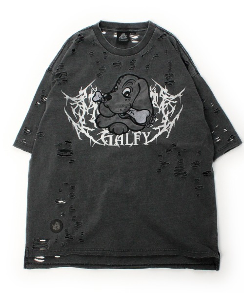 GALFY(ガルフィー)の「A'GEM/9 × .kom 『GALFY/ガルフィー』病みに溶かされし大ダメージTシャツ(Tシャツ/カットソー・メンズ・ブラック・L)」の4枚目の写真