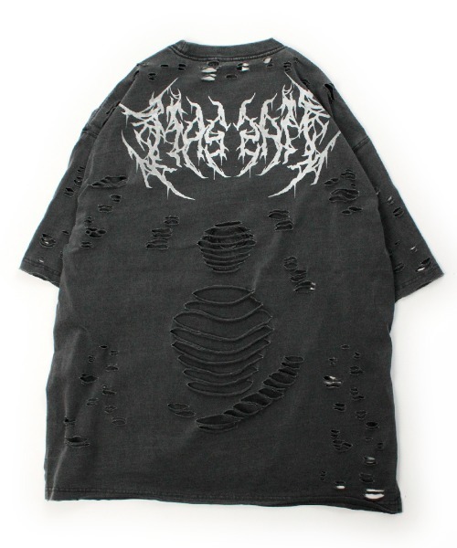 GALFY(ガルフィー)の「A'GEM/9 × .kom 『GALFY/ガルフィー』病みに溶かされし大ダメージTシャツ(Tシャツ/カットソー・メンズ・ブラック・L)」の5枚目の写真