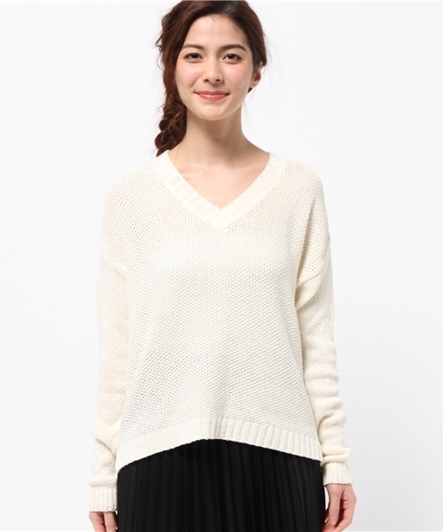 ROPE' PICNIC（ロペピクニック）の「ファンシーヤーンカノコ編ニット（ニット/セーター・レディース・サンドベージュ/ベージュ/ブルー・38）」の4枚目の写真