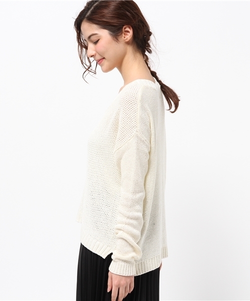 ROPE' PICNIC（ロペピクニック）の「ファンシーヤーンカノコ編ニット（ニット/セーター・レディース・サンドベージュ/ベージュ/ブルー・38）」の5枚目の写真