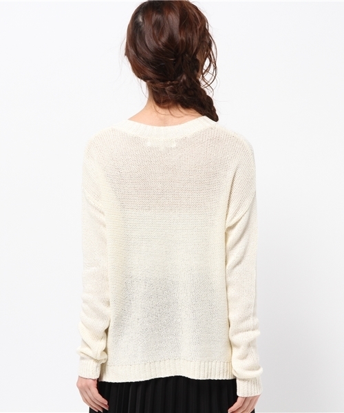 ROPE' PICNIC（ロペピクニック）の「ファンシーヤーンカノコ編ニット（ニット/セーター・レディース・サンドベージュ/ベージュ/ブルー・38）」の6枚目の写真