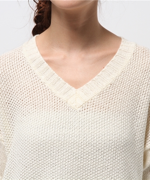 ROPE' PICNIC（ロペピクニック）の「ファンシーヤーンカノコ編ニット（ニット/セーター・レディース・サンドベージュ/ベージュ/ブルー・38）」の7枚目の写真