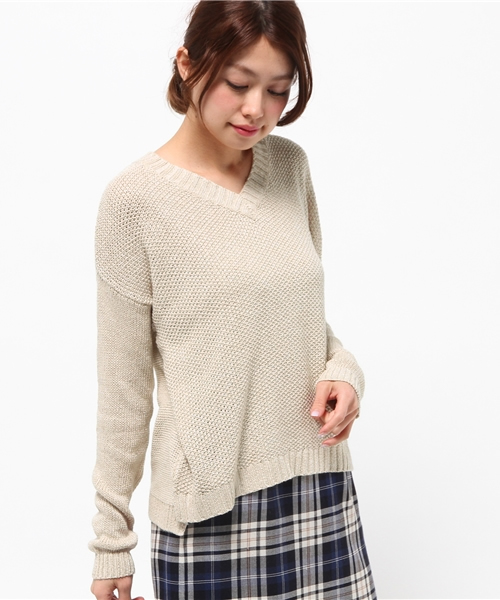 ROPE' PICNIC（ロペピクニック）の「ファンシーヤーンカノコ編ニット（ニット/セーター・レディース・サンドベージュ/ベージュ/ブルー・38）」の11枚目の写真