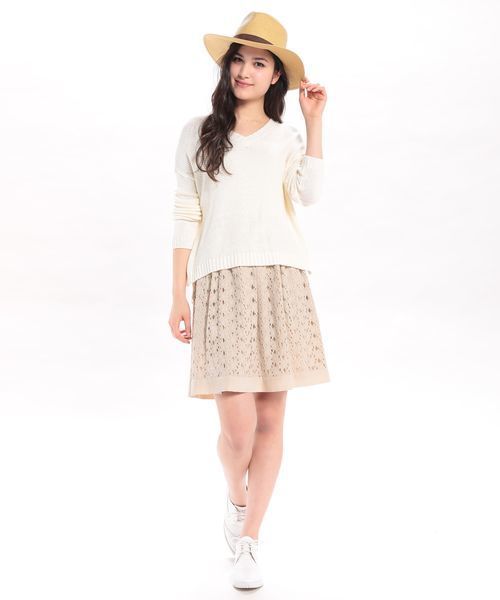 ROPE' PICNIC（ロペピクニック）の「ファンシーヤーンカノコ編ニット（ニット/セーター・レディース・サンドベージュ/ベージュ/ブルー・38）」の14枚目の写真