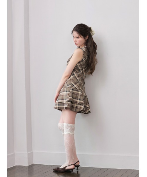 M me eme(エムミーエメ)の「Classic mood check mini onepiece(eme10855)(ワンピース・レディース・ブラック/ブラウン・FREE)」の9枚目の写真