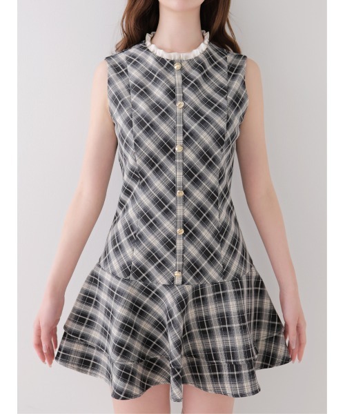 M me eme(エムミーエメ)の「Classic mood check mini onepiece(eme10855)(ワンピース・レディース・ブラック/ブラウン・FREE)」の13枚目の写真