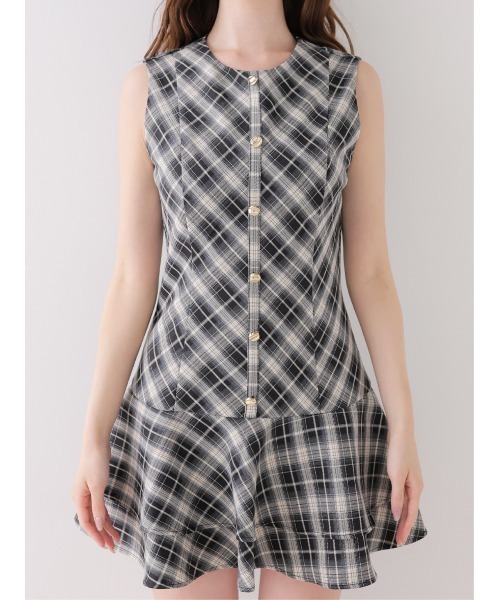 M me eme(エムミーエメ)の「Classic mood check mini onepiece(eme10855)(ワンピース・レディース・ブラック/ブラウン・FREE)」の15枚目の写真